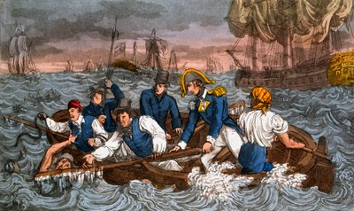 "Agora tarefas mais doces aguardam cada piche ...", de The Adventures of a Post Captain; por um oficial naval, bar. 1920 (gravura colorida à mão) de Charles Williams